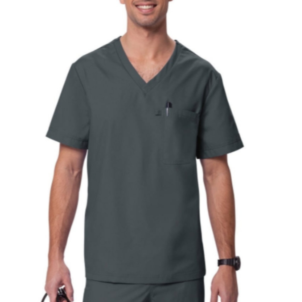 L-2X Orange Standard Medical Scrub Top CHARCOAL